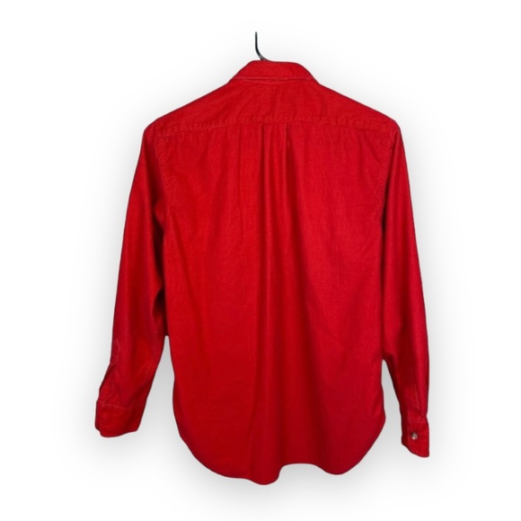 Corduroy Button Up Shirt Red Collar Jacket Pierre Cardin Womens Size 14 - Picture 3 of 9
